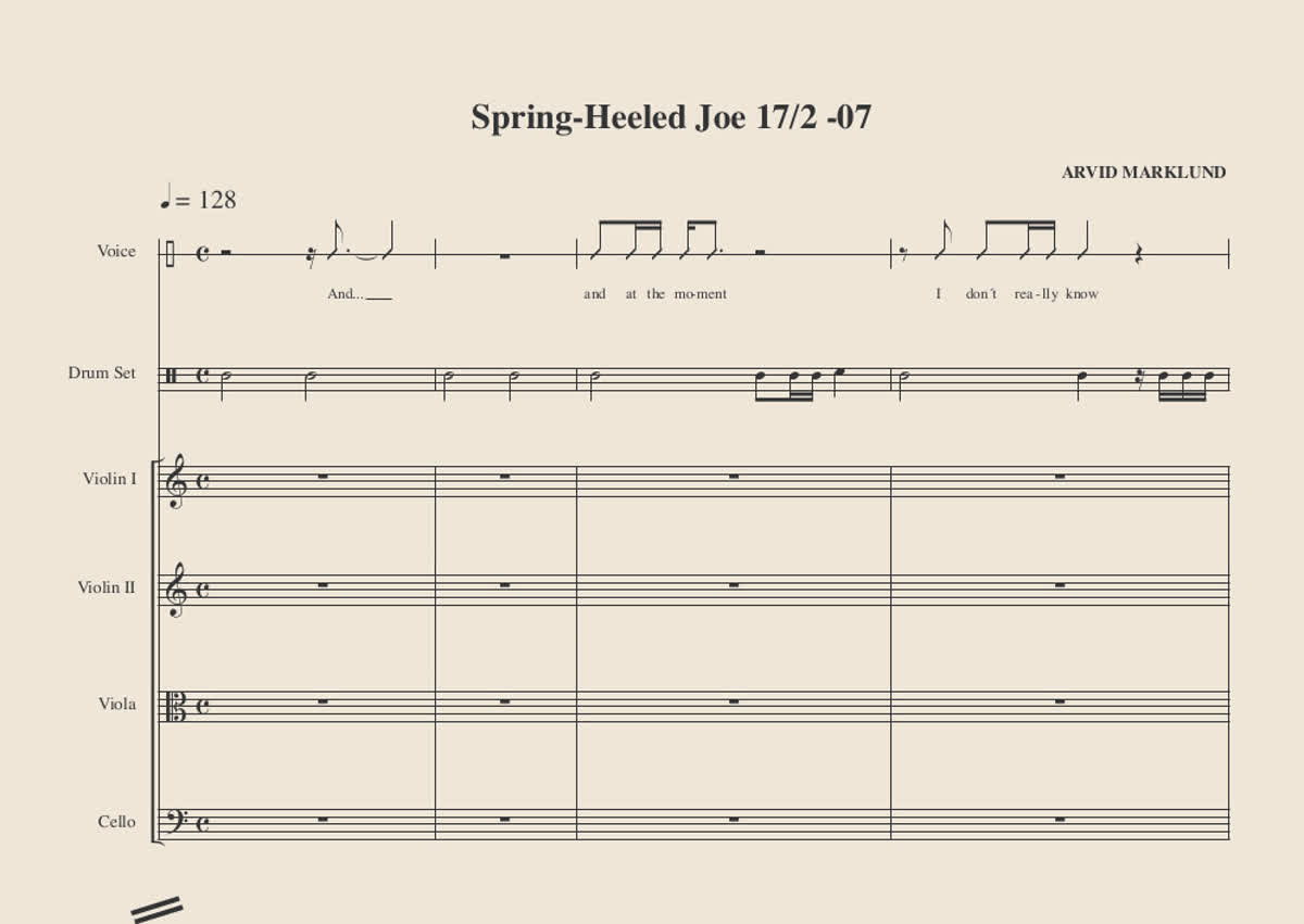 Image of Sheet music for the String Quartet.